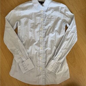 Banana Republic Light Blue and White Pinstripe Dress Shirt